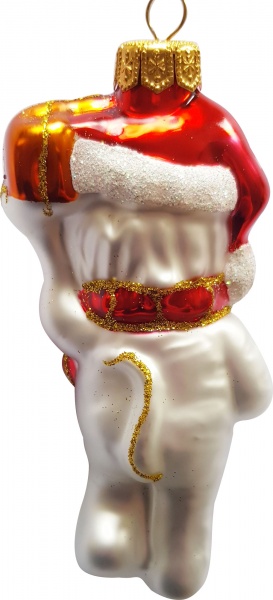 Подвеска Юріта Фигурка Собачка с подарком белый с красным