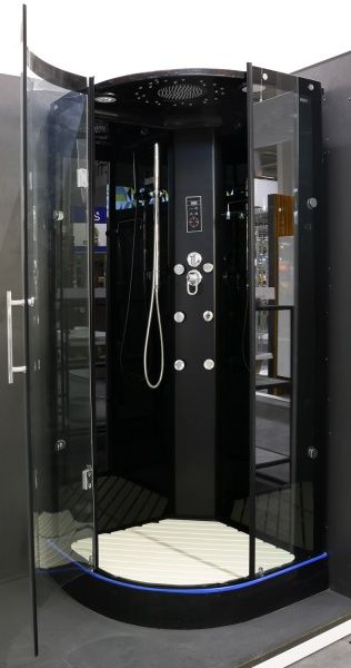 Душовий бокс EGO WAVE BLACK 900х900х2150 мм