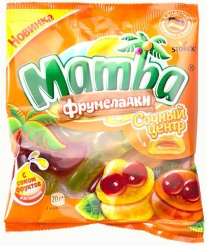 Мармелад жевательный Mamba Фрумеладки сочный центр 70 г 