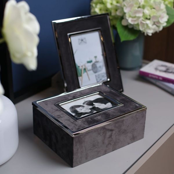 Сундучок для мелочей серая 24,8x19 см