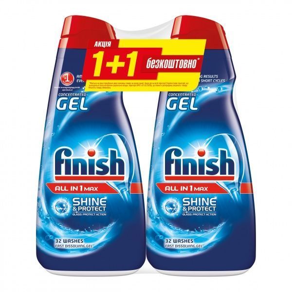 Гель для ПММ Finish All in 1 (650 мл + 650 мл) 2 шт. 1,3л