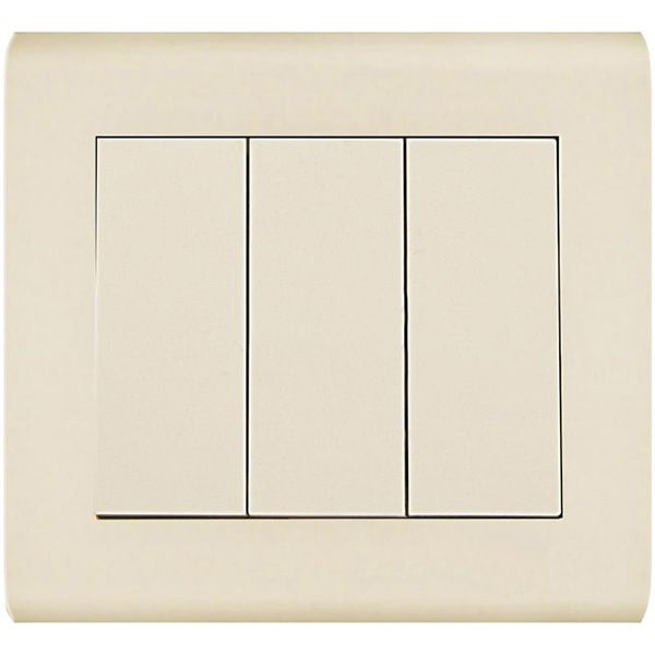 Вимикач триклавішний Makel Manolya без підсвітки 10 А 250В слонова кістка 41010091