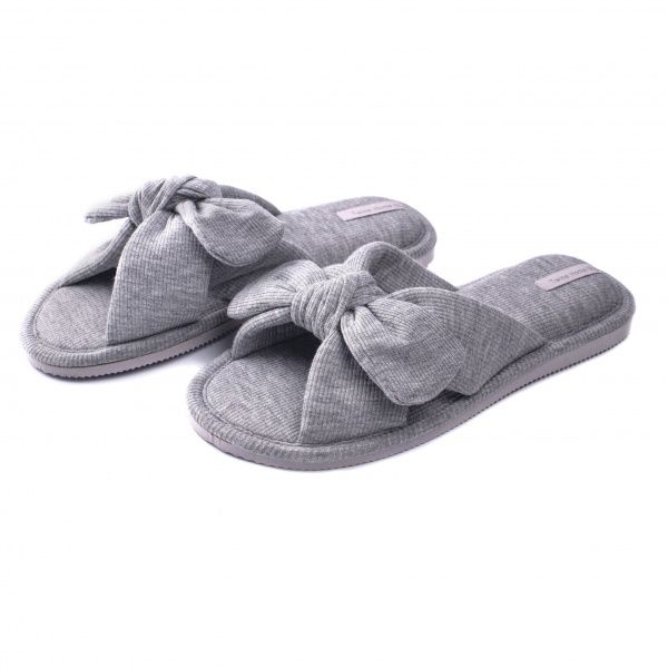 Тапки домашние Twins HS-VL бант-перекрест р. 36-37 серый 
