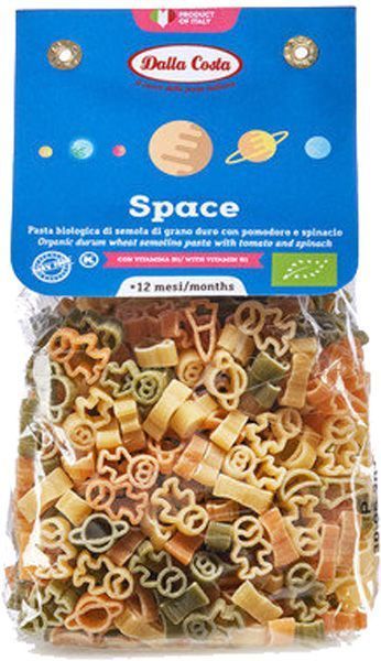 Паста ТМ DALLA COSTA Космос з томатом шпинатом і вітаміном B1 Органічні 200 г