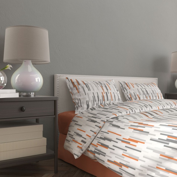 Комплект постельного белья Импульс 1,5 белый с разноцветным Rigel 