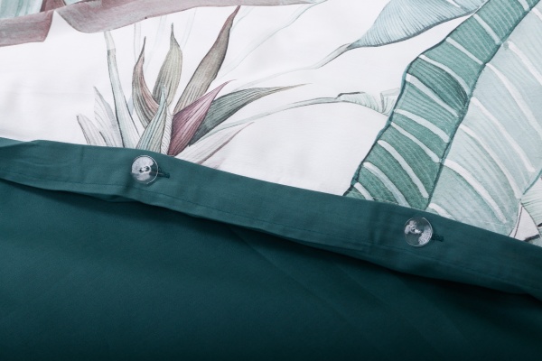 Комплект постільної білизни Palm Green 2 білий із зеленим La Nuit 