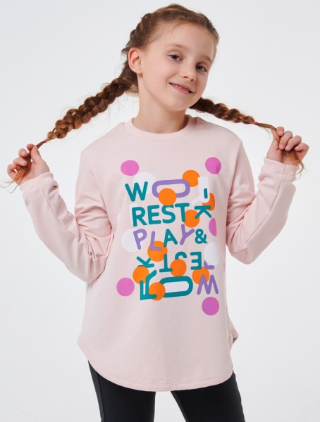 Джемпер для девочки Smil р.134 кремово-розовый 116556 