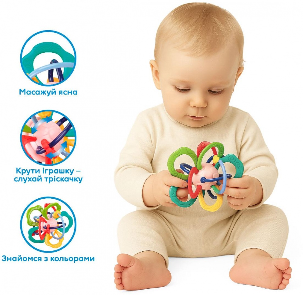 Игрушка Kiddi Smart прорезыватель Kiddi Smart Красочный цветок DM321-UA