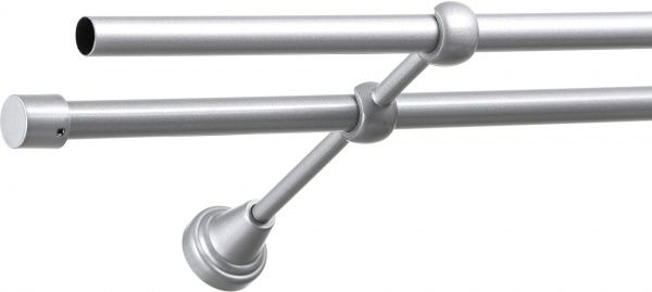 Карниз Gardinia Ally двойной наборной d16/16 мм 160 см серебряный 