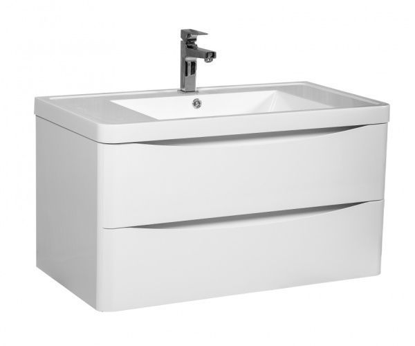 Тумба підвісна Aqua Rodos Vista білий глянець з умивальником Ваr 90 см