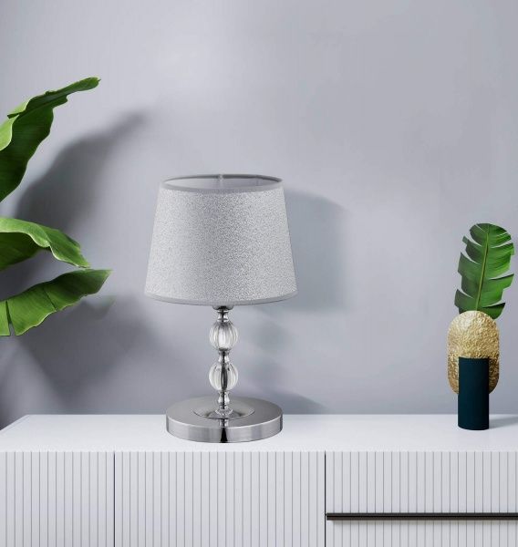 Настільна лампа декоративна ALFA Emmanuelle 1x60 Вт E27 сріблястий 16717 