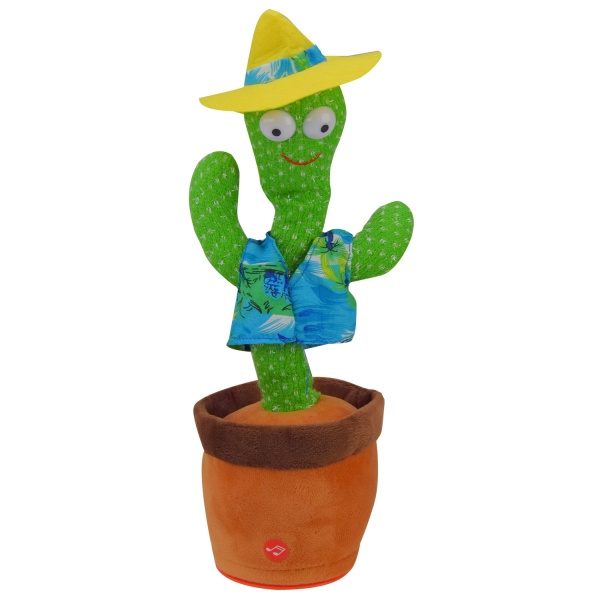 Игрушка мягкая интерактивная Shantou Кактус-повторюшка K4102