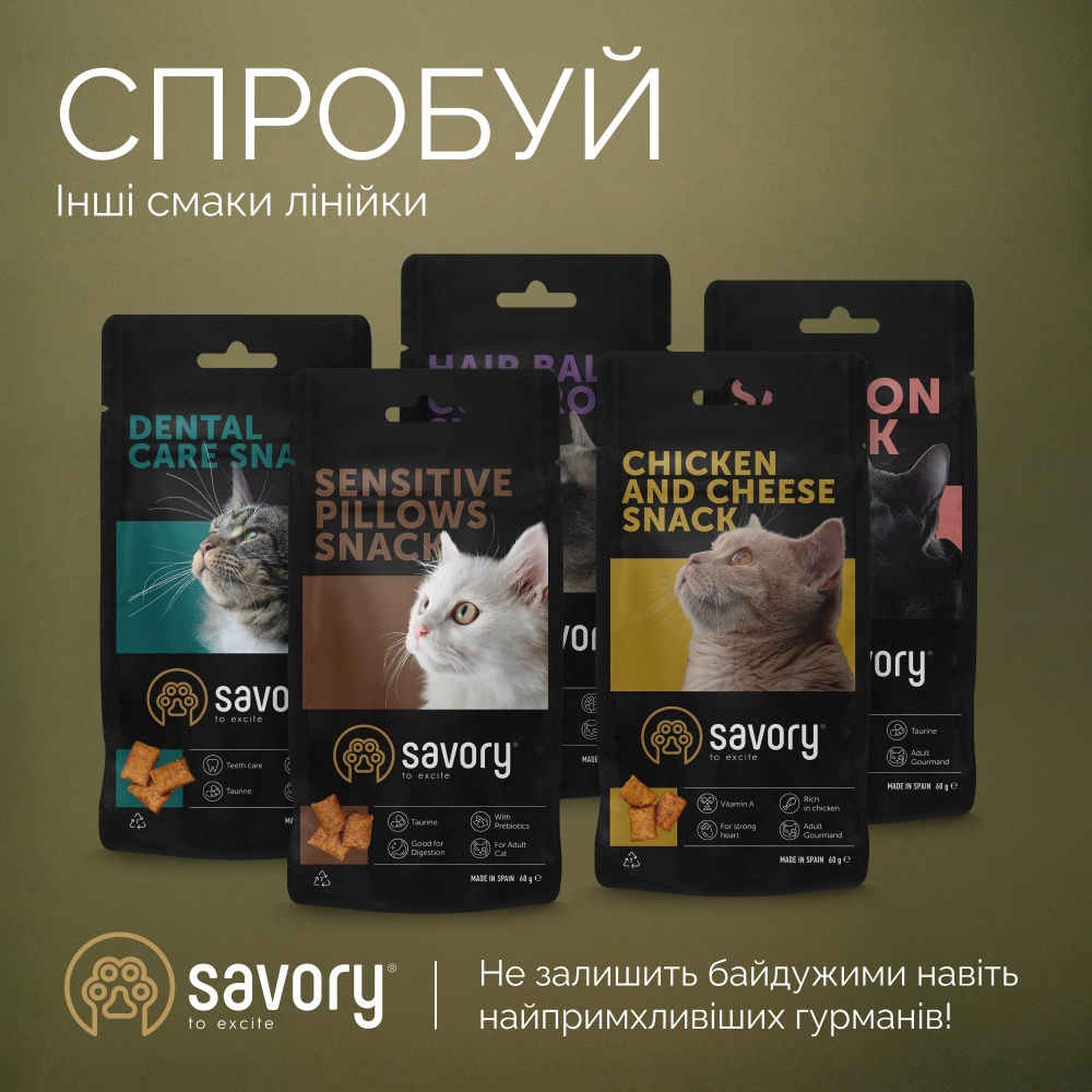 Ласощі для вибагливих котів Savory кульки з котячою м'ятою 60 г
