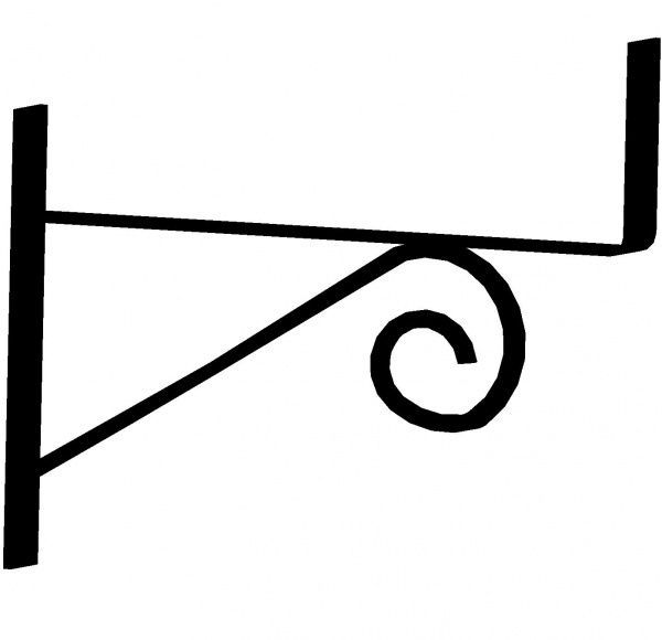 Кронштейн под большой вазон 50 кг 2,5х24,1x19,5 см черный 