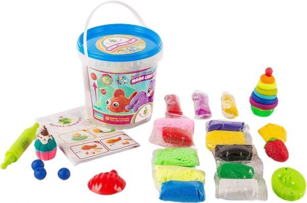 Набор пластилина OKTO легкого магического прыгающего 1,2 л 3 ТМ Moon Light Clay 70002