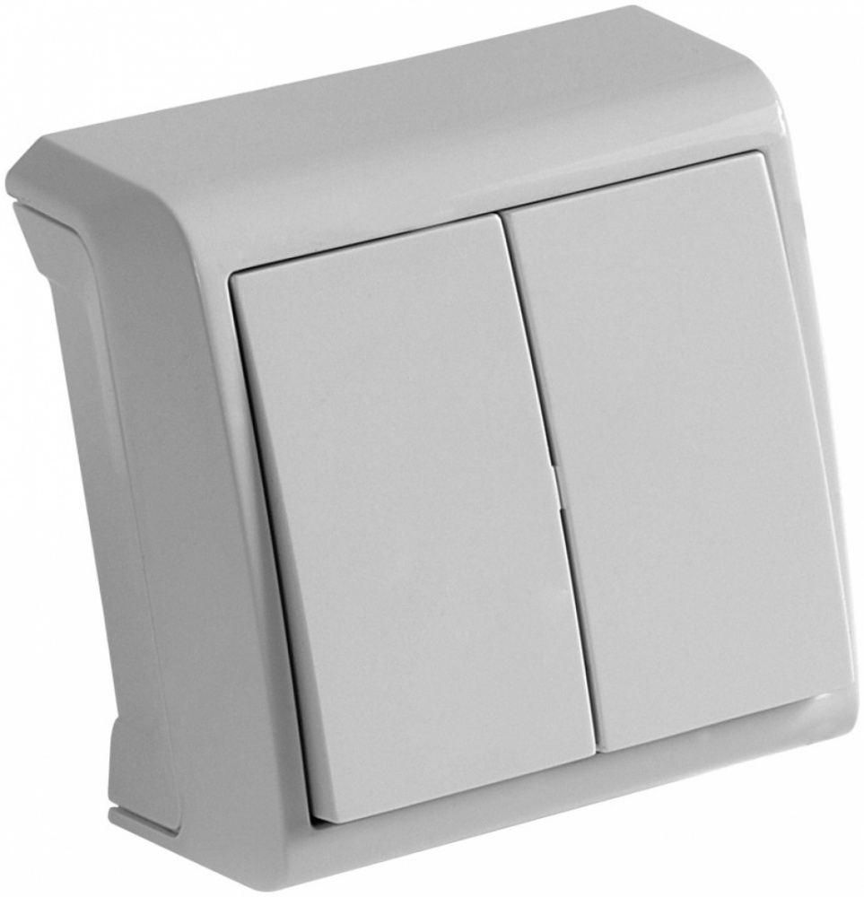 Вимикач двоклавішний Viko Vera без підсвітки білий 90681002