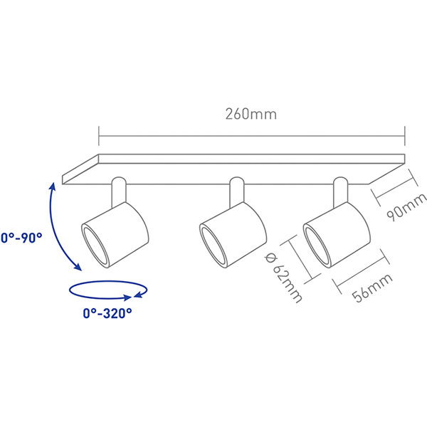 Светильник светодиодный Global GSL-02S 4100K 3x12 Вт белый 