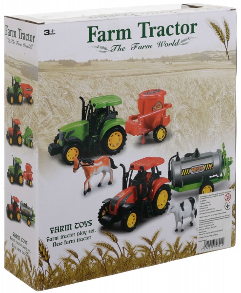 Ігровий набір Shantou 3 шт. фермерські трактори з причепами та фігурками JY238854