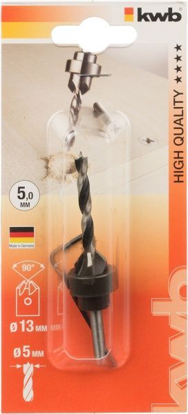 Набір приладдя KWB свердло 5 мм + зенківка 13 мм 5131-05