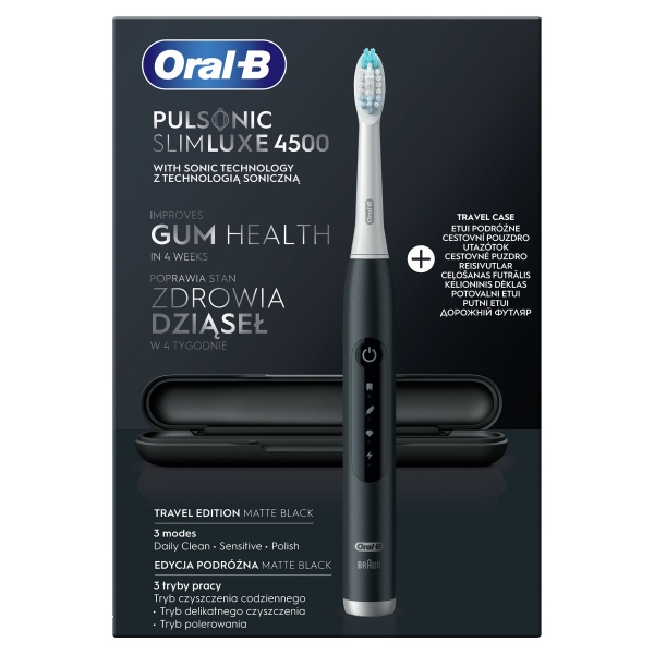 Електрична зубна щітка Oral-B Pulsonic Slim Luxe 4500 чорна + футляр