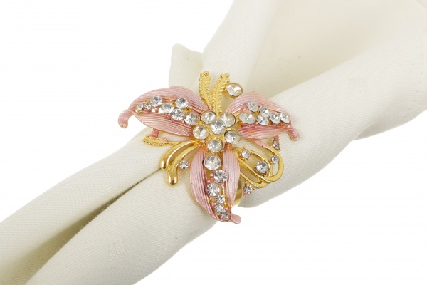 Кольцо для салфеток Diamond Pink Flower YQU9165-2