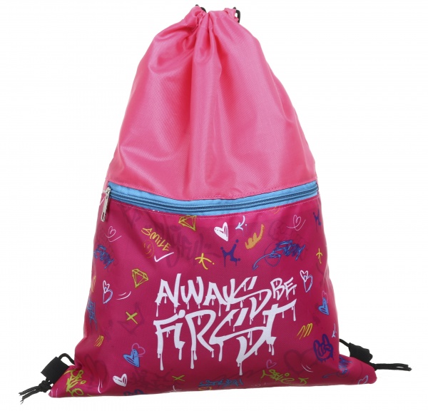 Сумка для обуви Lider с замком Graffiti Всегда первая белая надпись