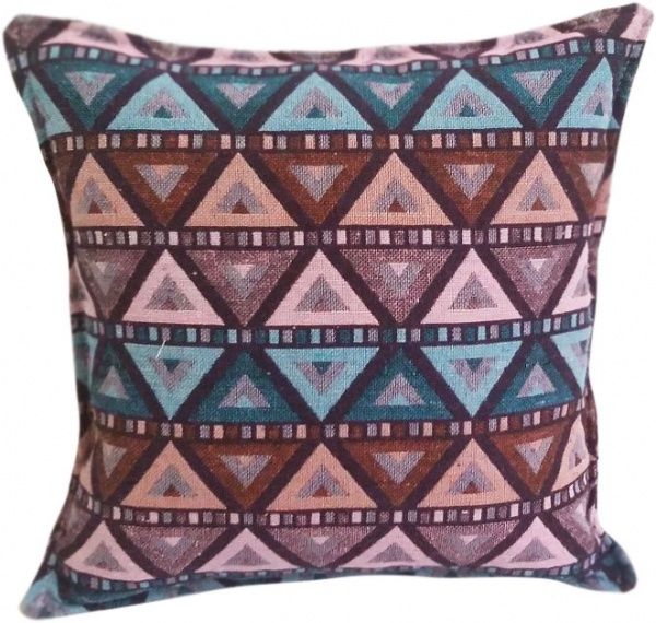 Подушка декоративная Треугольнички 30x30 см фиолетовый с рисунком Анна 