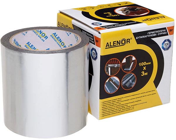 Лента герметизирующая Alenor BF бутиловая 100 мм x 3 м алюминиевая