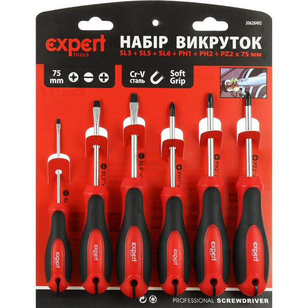 Набір викруток Expert Tools 75 мм ET-SD-Set-6