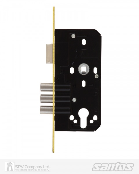 Дверний замок вхідний SANTOS 985 PB UNIV BS45 мм 85 мм матова латунь