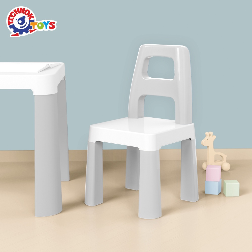 Набір ТехноК Дитячий стіл з двома стільцями 0150 біло-сірий