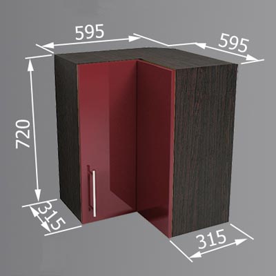 Шафа верхня Betta 60x60x72 см венге/бордо