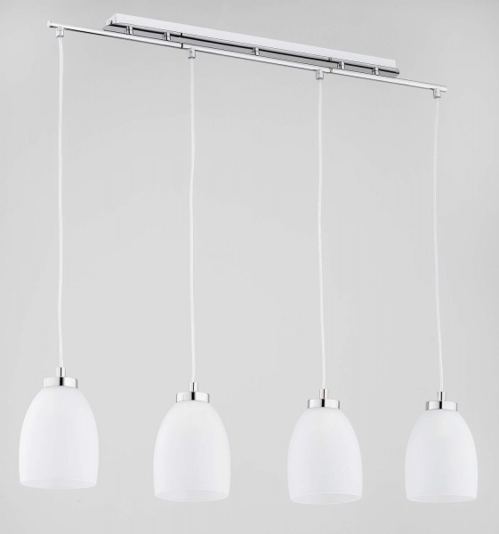 Люстра подвесная ALFA Suede 4x60 Вт E27 хром/белый 62035 