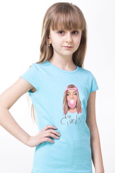 Футболка для дівчинки KOSTA 0114-5 р.110 блакитний 