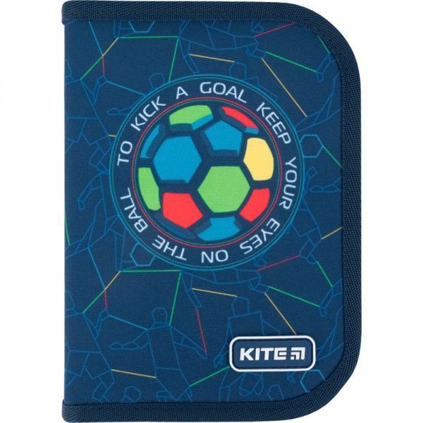 Пенал шкільний 622 Kick a Goal 49678 KITE темно-синій