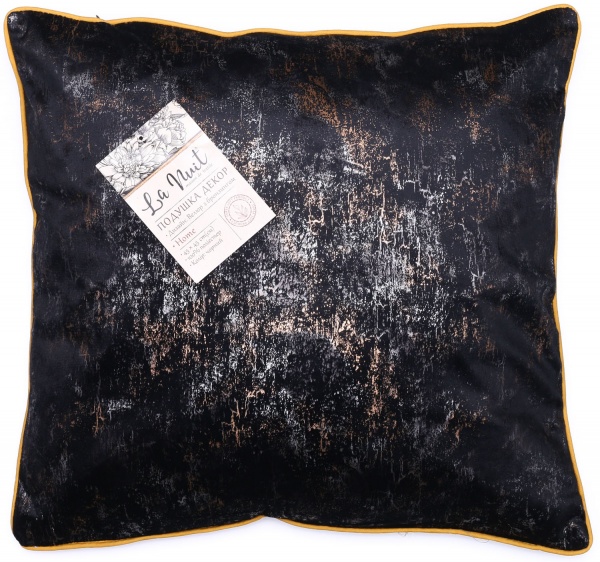 Подушка декоративная велюр 45x45 см черный La Nuit 