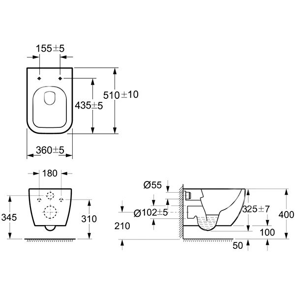Унітаз підвісний Imprese Valtice Rimless i1105