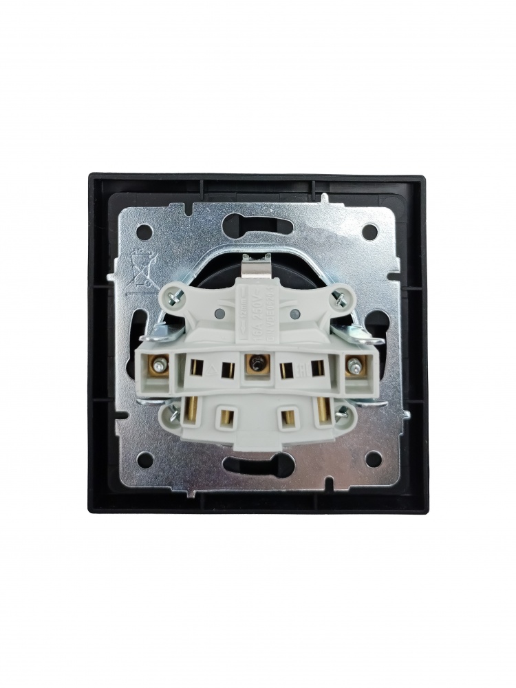 Механізм розетки побутова із заземленням HausMark Juna IP20 чорний