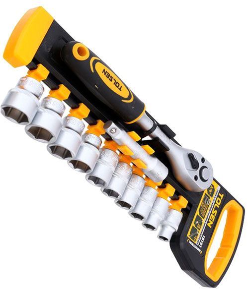 Набор ручного инструмента Tolsen торцевых с трещоткой 12 шт. 15151