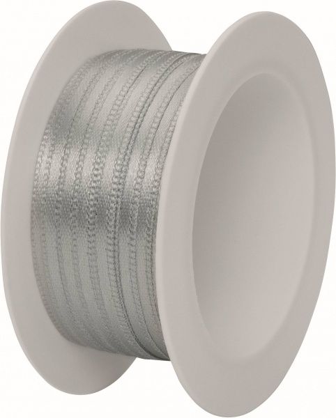 Стрічка декоративна STEWO сатинова Satin spool 0,3 см 5 м срібний 
