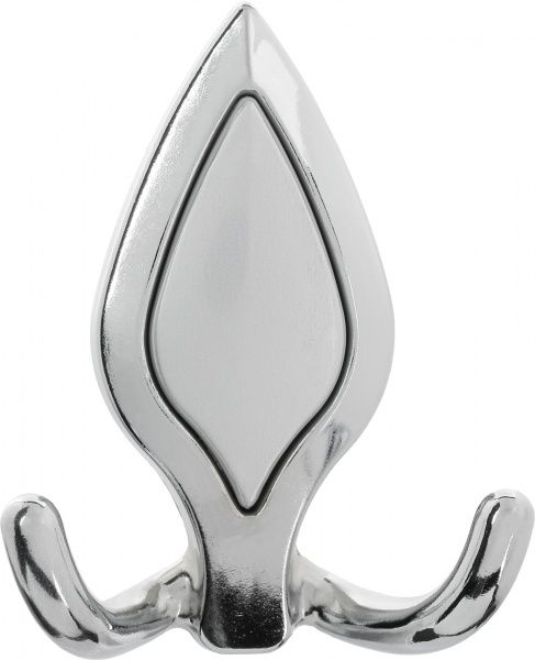 Крючок мебельный 3028 хром со вставкой