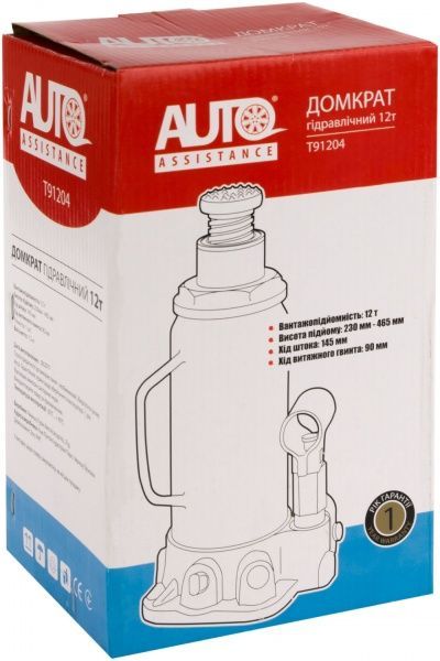 Домкрат гидравлический AUTO ASSISTANCE T91204 12 т