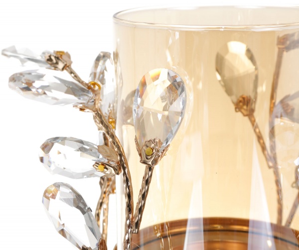 Свічник для широкої свічки Кришталевий паросток 24 см