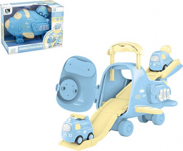 Игровой набор Shantou Самолет-трек с автомобилями со световыми и звуковыми эффектами OTE0643142