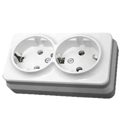 Розетка Gunsan Misya подвійна з заземленням срібло