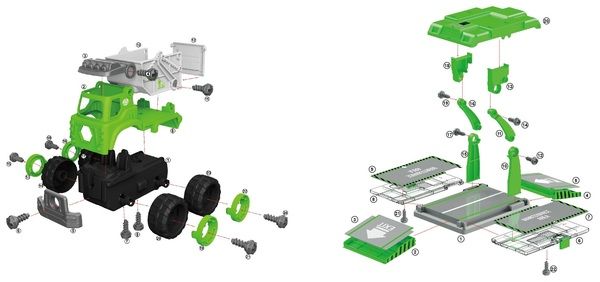 Игровой набор DIY Spatial Creativity Конструктор Мусоровоз и Самосвал CJ-1614204