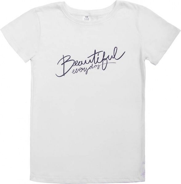 Футболка для дівчаток Luna Kids з принтом Beautiful р.134 білий 