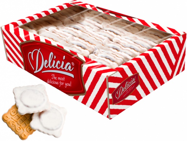 Печенье Делиция сдобное Маргаритка со вкусом черной смородины в молочной глазури 650 г 