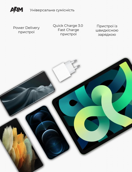 Зарядное устройство Armorstandart AMHJ83 20W USB-C Power Adapter (ARM58528) 