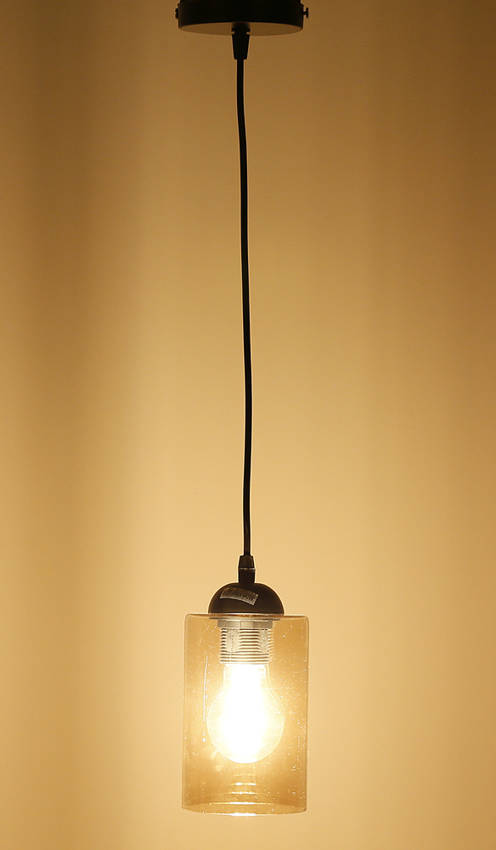 Люстра подвесная Candellux Bistro 1xE27 черный/янтарный 31-00569